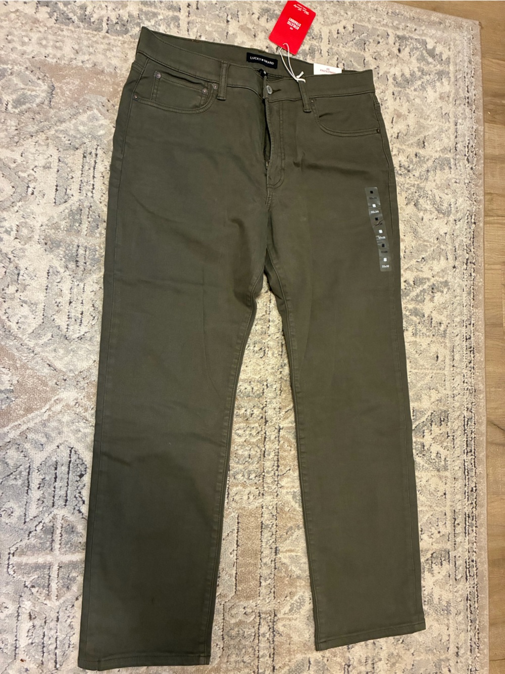 Lucky Brand Olive Green Athletic-Straight Pants